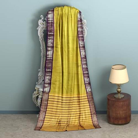 Ta la hi Collections Women's Saree, Silk Saree, Indian Traditional Silk Saree for Women, Festival Saree, Wedding Gift Sari -Mustard Yellow/Talahi Collections