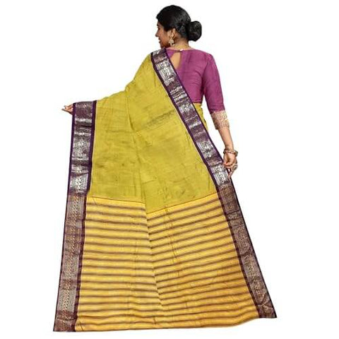Ta la hi Collections Women's Saree, Silk Saree, Indian Traditional Silk Saree for Women, Festival Saree, Wedding Gift Sari -Mustard Yellow/Talahi Collections