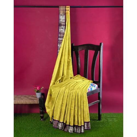 Ta la hi Collections Women's Saree, Silk Saree, Indian Traditional Silk Saree for Women, Festival Saree, Wedding Gift Sari -Mustard Yellow/Talahi Collections