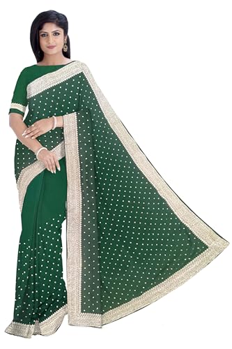 Ta la hi Collections Indian Traditional Raw Silk Saree for Women, Party Wear Women's Saree with Blouse Piece-Green/Talahi Collections