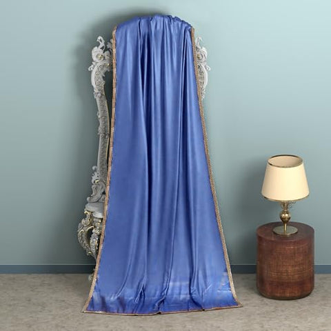 Ta la hi Collections- Elegant Tissue silk with golden lace and running Blouse- Blue/Talahi Collections