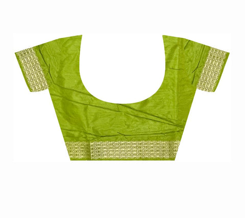 Ta la hi Collections Bandhej Silk Saree for Women, Indian Women's Green Silk Saree with Zari Pallu and Unstitched Blouse for Wedding, Party/Talahi Collections