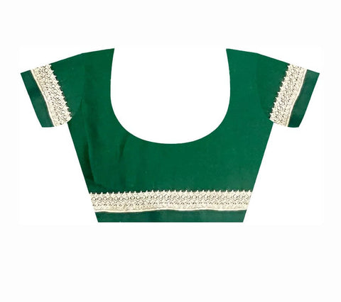 Ta la hi Collections Indian Traditional Raw Silk Saree for Women, Party Wear Women's Saree with Blouse Piece-Green/Talahi Collections