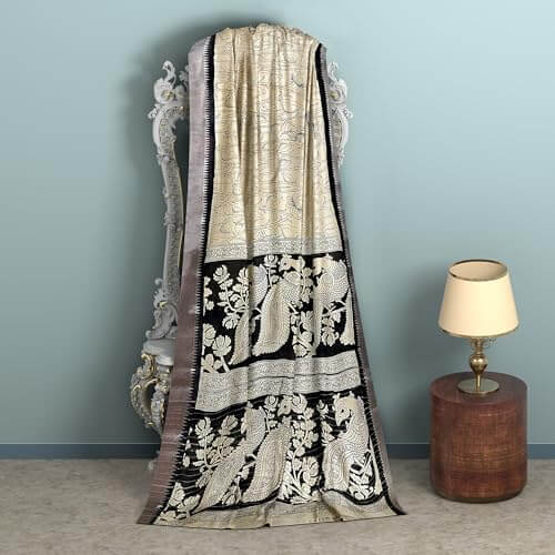 Ta la hi Collections Women's Saree, Soft Art Silk Saree, Indian Traditional Silk Saree for Women, Festival Saree, Wedding Gift Sari -Cream/Talahi Collections