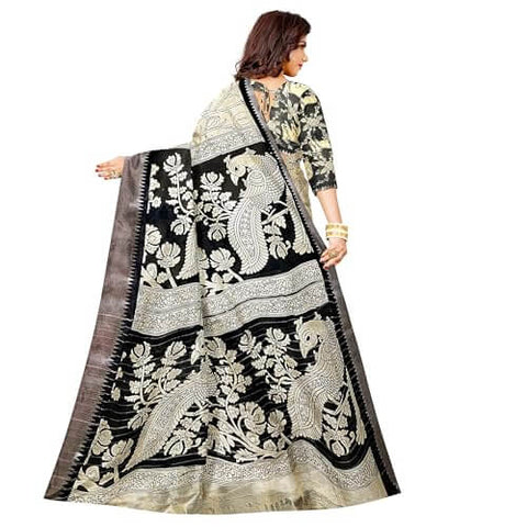 Ta la hi Collections Women's Saree, Soft Art Silk Saree, Indian Traditional Silk Saree for Women, Festival Saree, Wedding Gift Sari -Cream/Talahi Collections