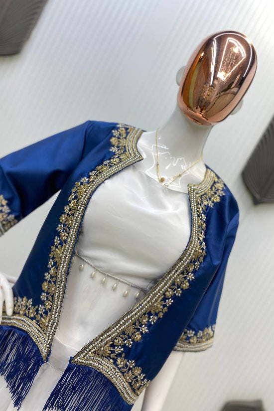 Pakistani ready to wear collection with embroidery sequins work top-pant with dupatta