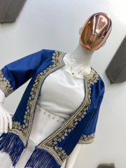 Pakistani ready to wear collection with embroidery sequins work top-pant with dupatta