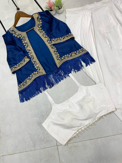 Pakistani ready to wear collection with embroidery sequins work top-pant with dupatta