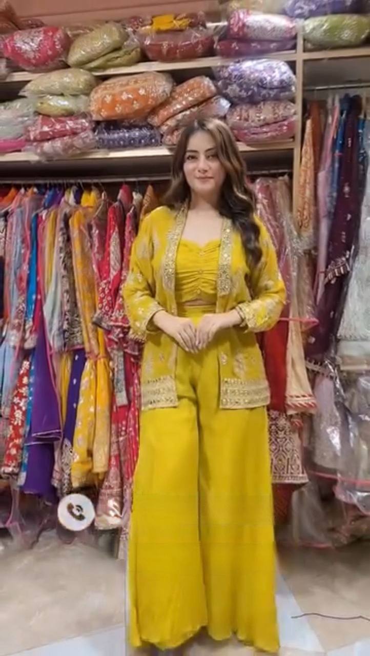 Presenting new Pakistani ready to wear collection sequins work top-pant with dupatta