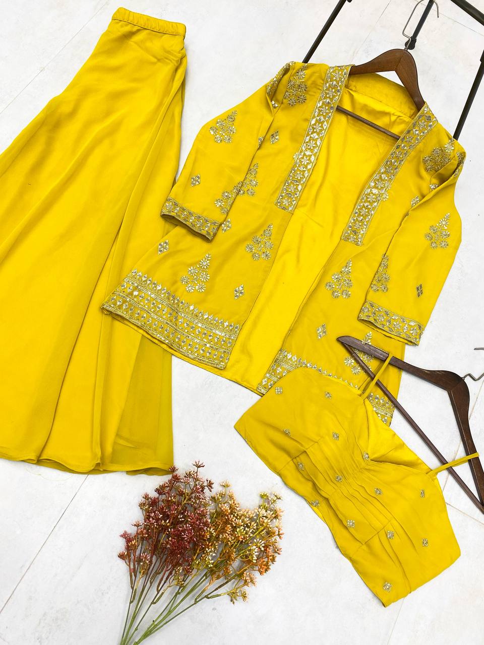 Presenting new Pakistani ready to wear collection sequins work top-pant with dupatta
