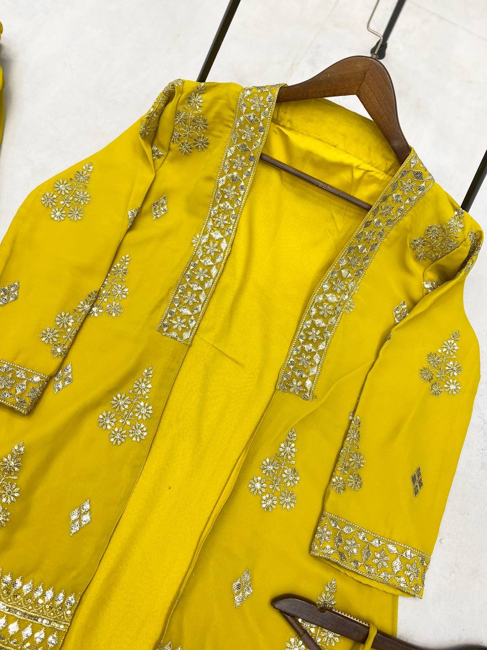 Presenting new Pakistani ready to wear collection sequins work top-pant with dupatta