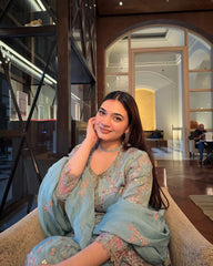 Presenting new Pakistani ready to wear collection  sequins work top-pant with dupatta