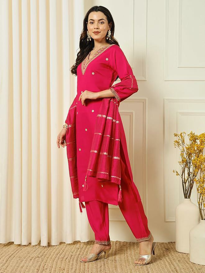 Presenting new Pakistani  collection with embroidery sequins work top-pant with dupatta