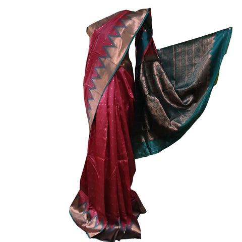 View details for Ta la hi Collections Indian Traditional Silk Saree for Women with running Blouse Piece-Wine Ta la hi Collections Indian Traditional Silk Saree for Women with running Blouse Piece-Wine/Talahi Collections