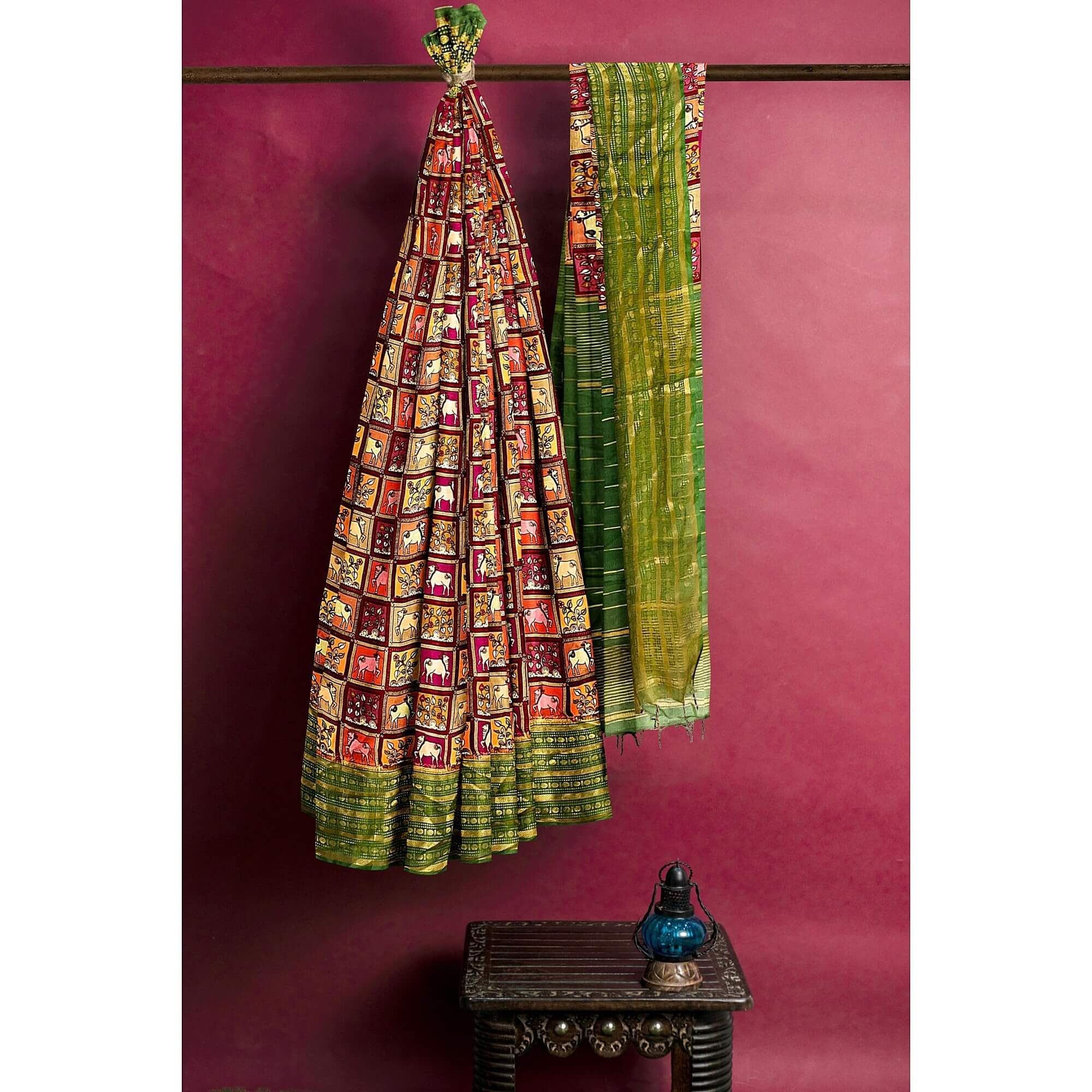 Ta la hi Collections Women's Saree, Soft Art Silk Saree, Indian Traditional Silk Saree for Women, Festival Saree, Wedding Gift Sari -Green/Talahi Collections