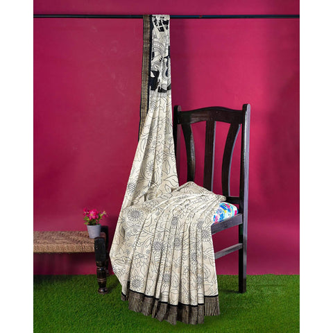 Ta la hi Collections Women's Saree, Soft Art Silk Saree, Indian Traditional Silk Saree for Women, Festival Saree, Wedding Gift Sari -Light Grey/Talahi Collections