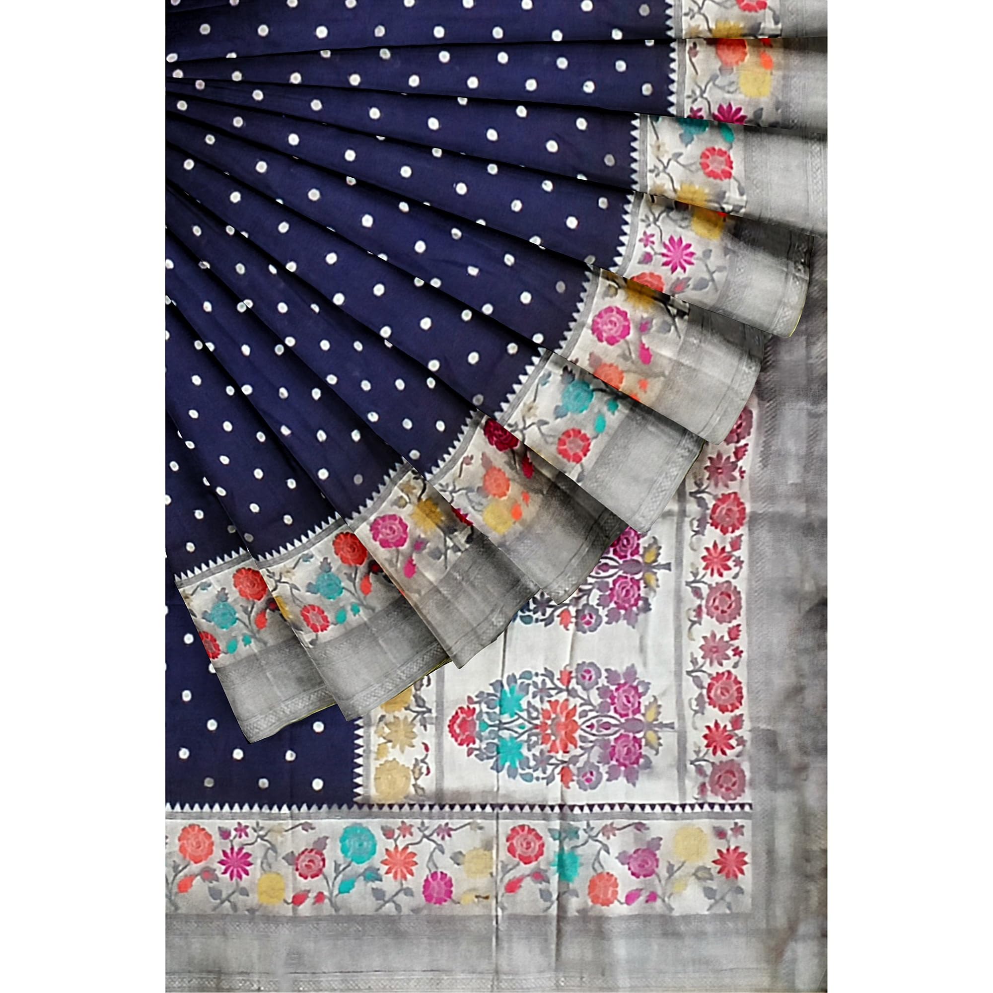 Ta la hi Collections Banarasi Silk Saree for Women, Indian Traditional Women's Silk Saree with Running Blouse and Meenakari Weaving for Wedding Party- Royal Blue/Talahi Collections