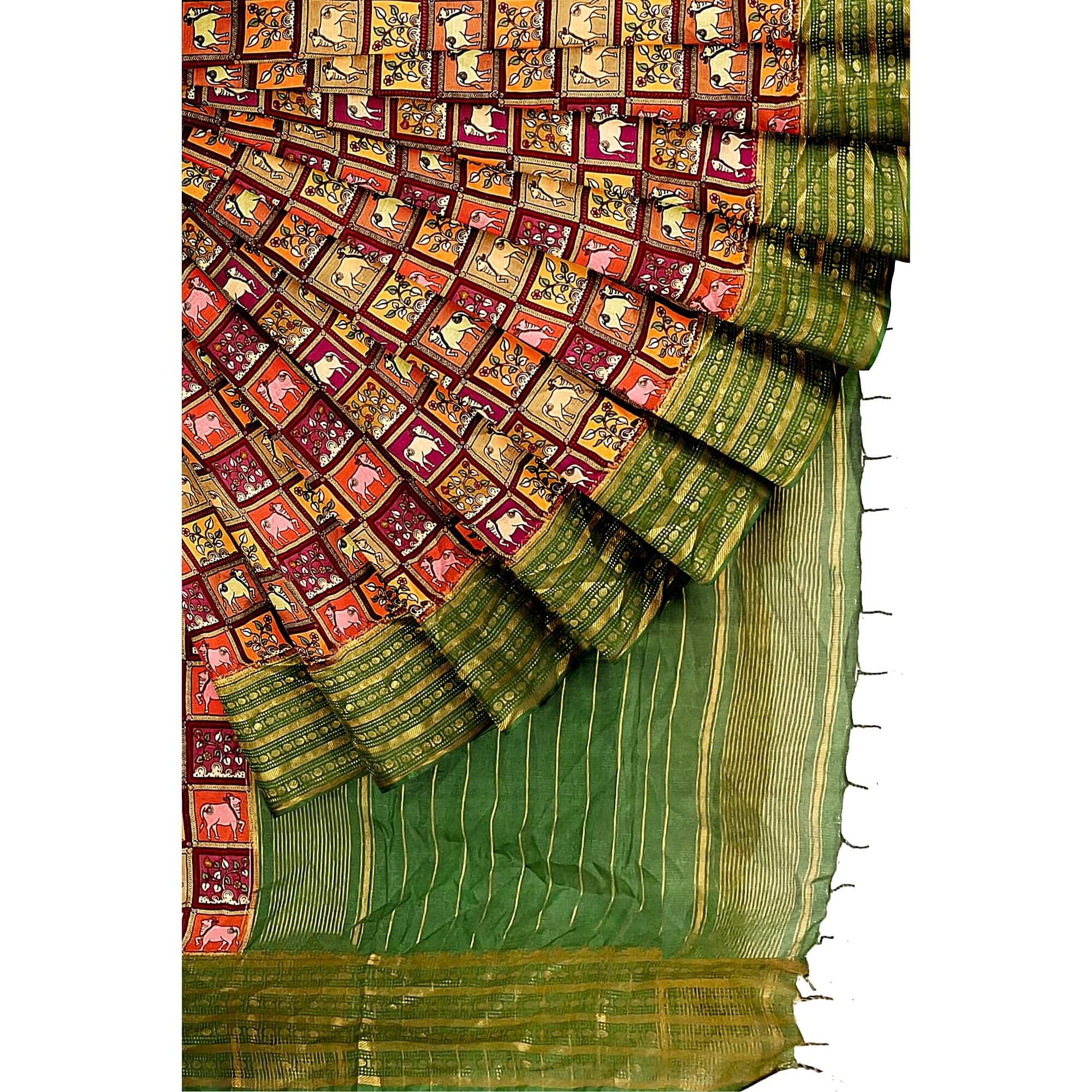Ta la hi Collections Women's Saree, Soft Art Silk Saree, Indian Traditional Silk Saree for Women, Festival Saree, Wedding Gift Sari -Green/Talahi Collections