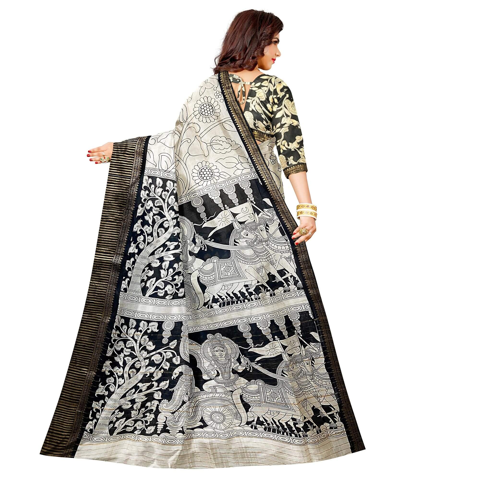 Ta la hi Collections Women's Saree, Soft Art Silk Saree, Indian Traditional Silk Saree for Women, Festival Saree, Wedding Gift Sari -Light Grey/Talahi Collections