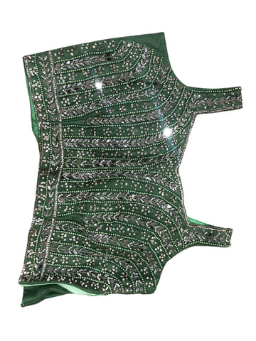 Ta la hi Collections Indian Ready to Wear Women's Embroidered Lehenga Choli for women with ruffle dupatta and heavy stone work blouse (XS- Small)/Talahi Collections