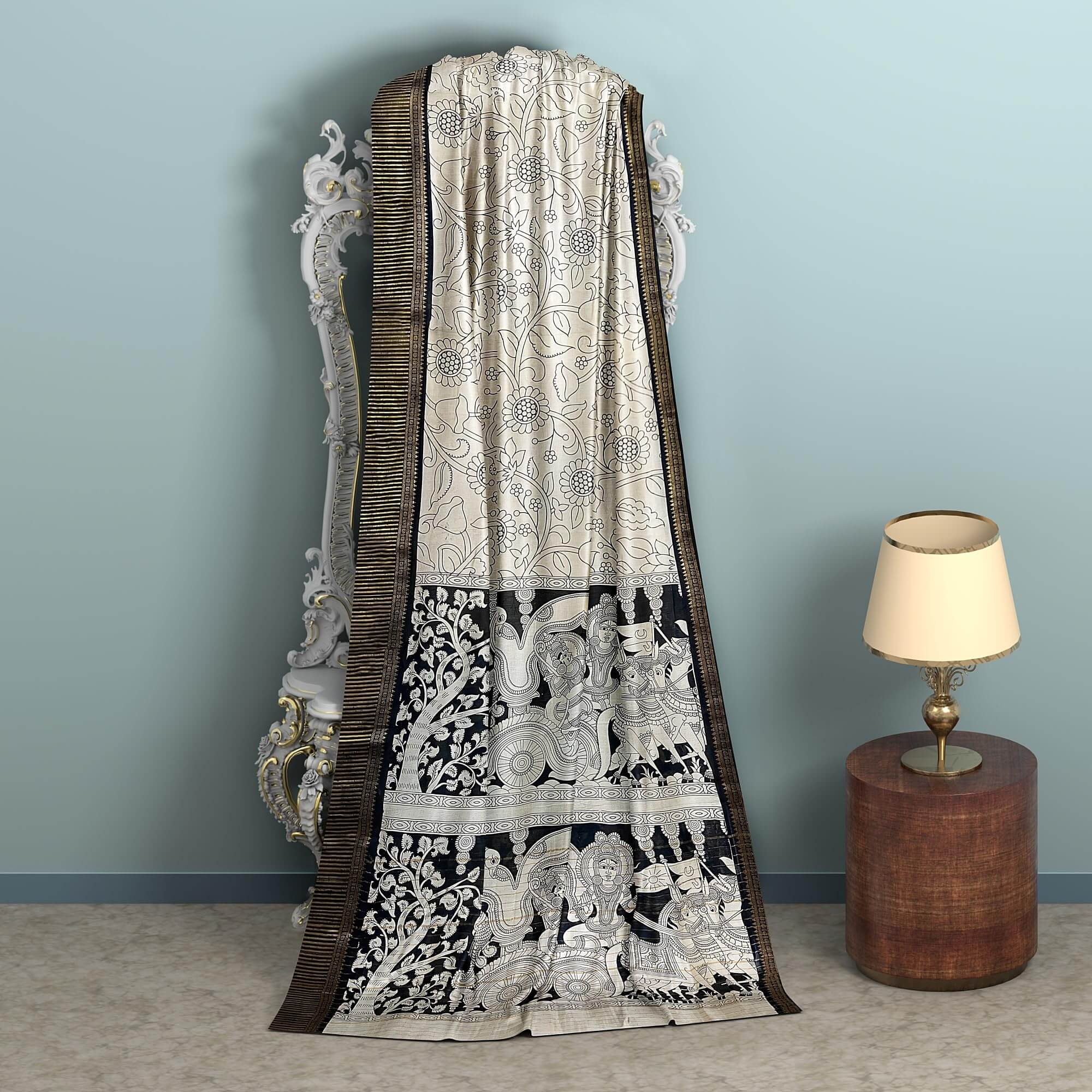 Ta la hi Collections Women's Saree, Soft Art Silk Saree, Indian Traditional Silk Saree for Women, Festival Saree, Wedding Gift Sari -Light Grey/Talahi Collections