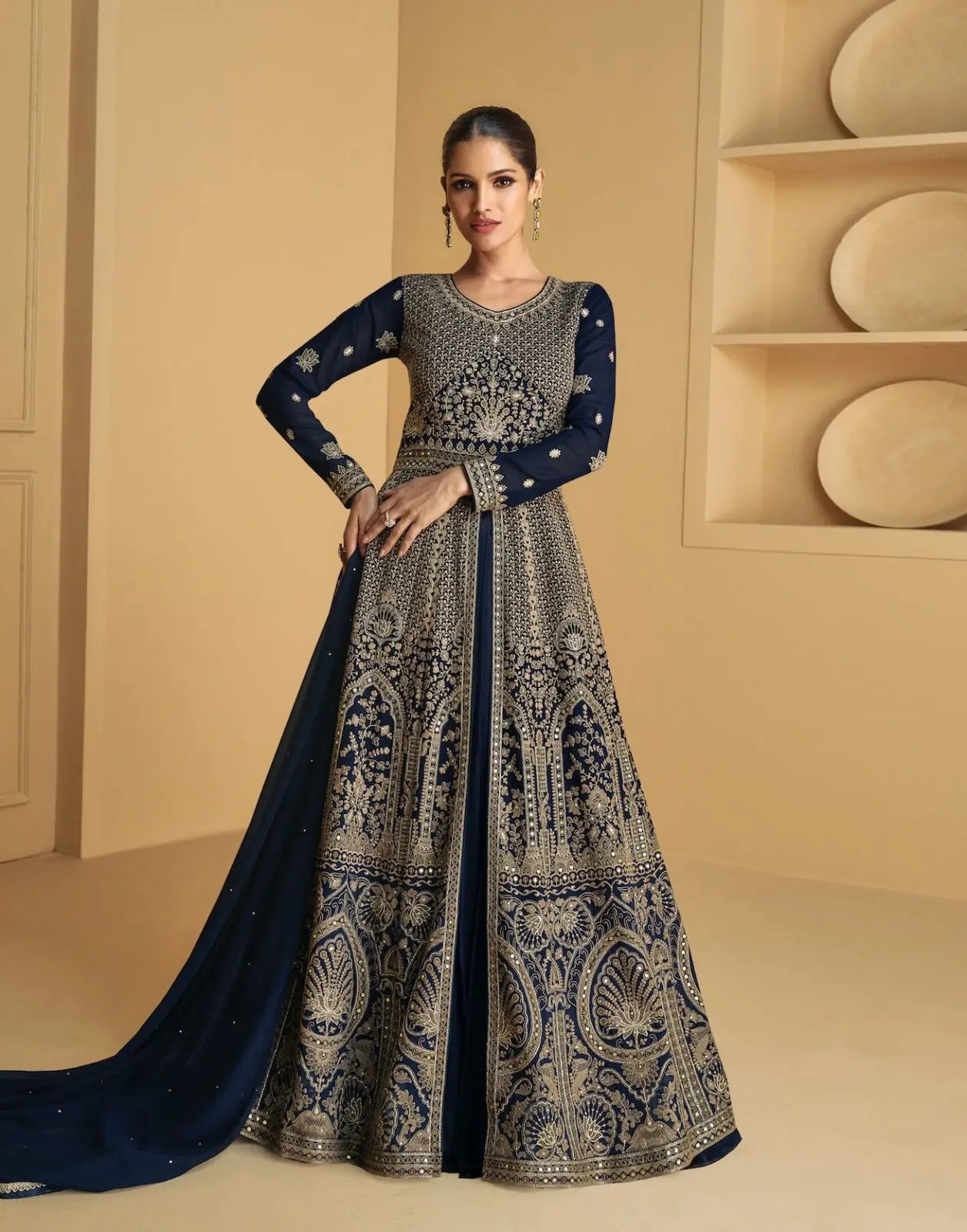 Indian Ethnic Wear Pure Rayon Fabric Anarkali Gowns Style Foil Print Kurtis with Plus Size Available for Indian Pakistani Women/Talahi Collections