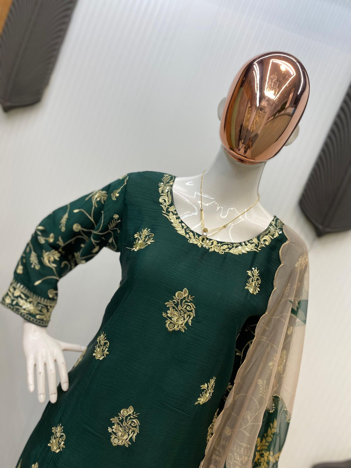 Pakistani Readymade Kurta with palazzo and Dupatta Set Salwar kameez