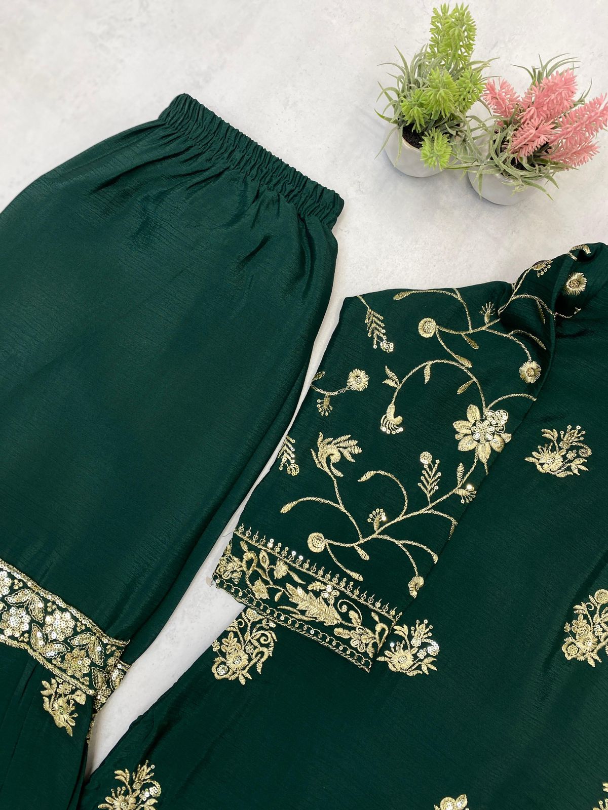 Pakistani Readymade Kurta with palazzo and Dupatta Set Salwar kameez