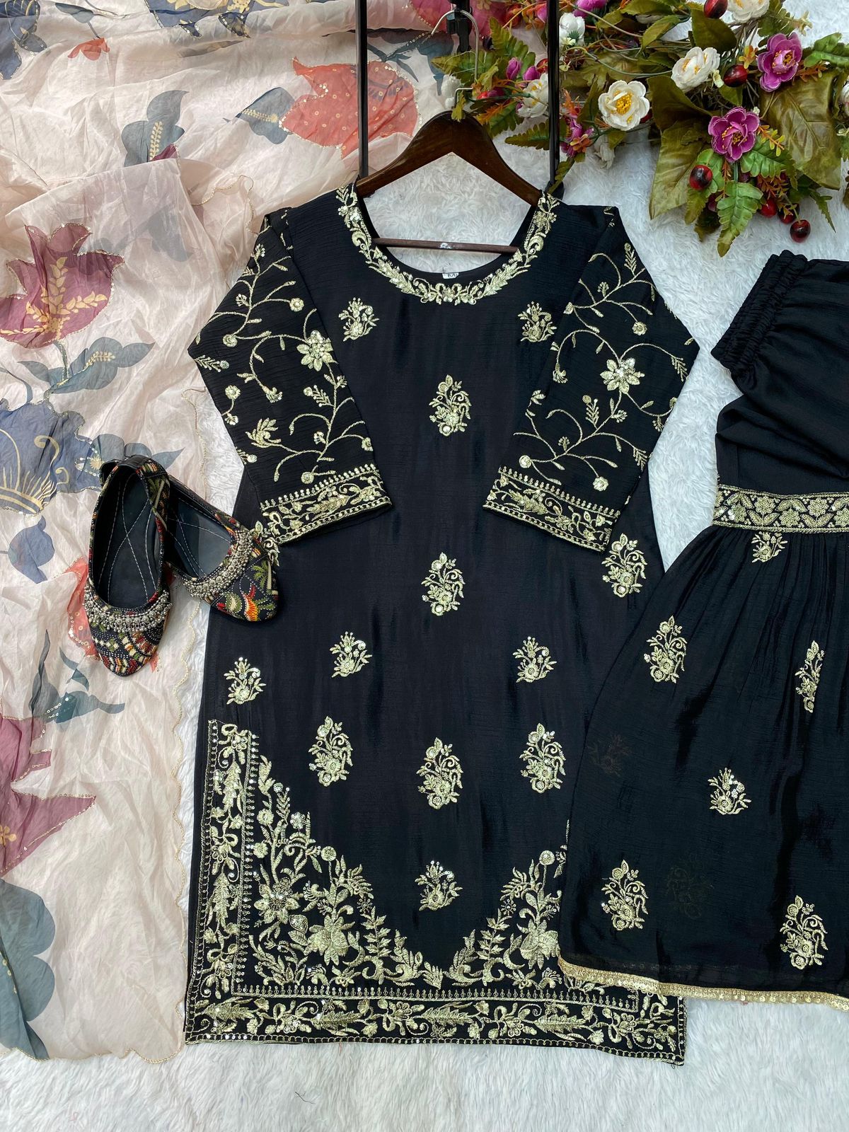 Pakistani Readymade Kurta with palazzo and Dupatta Set Salwar kameez