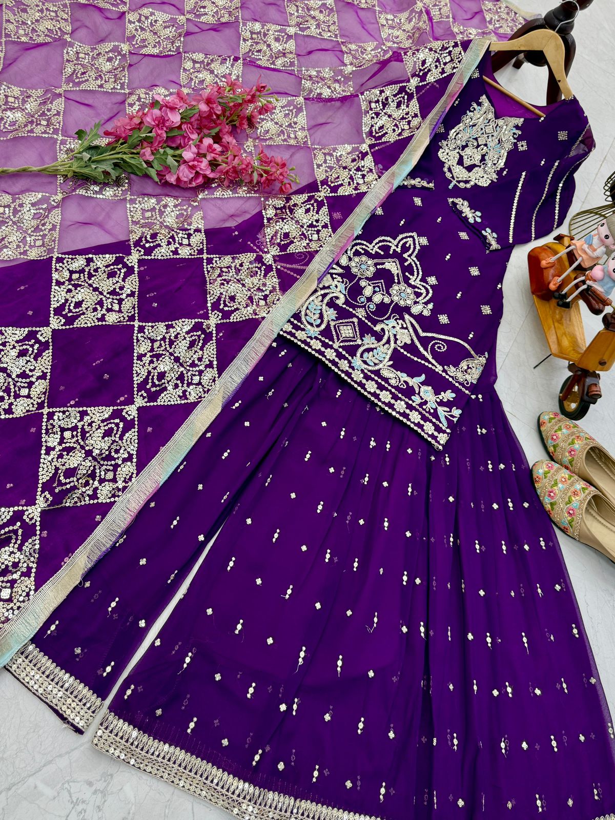Pakistani Readymade Kurta with palazzo and Dupatta Set Salwar kameez