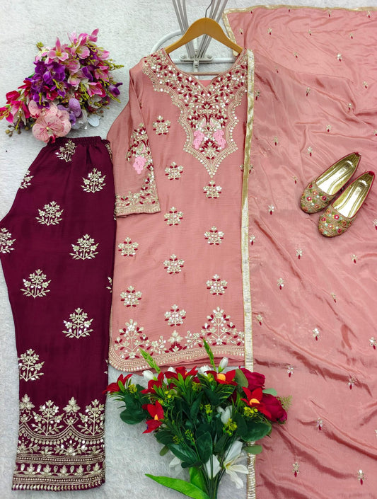 Pakistani Readymade Kurta with palazzo and Dupatta Set Salwar kameez