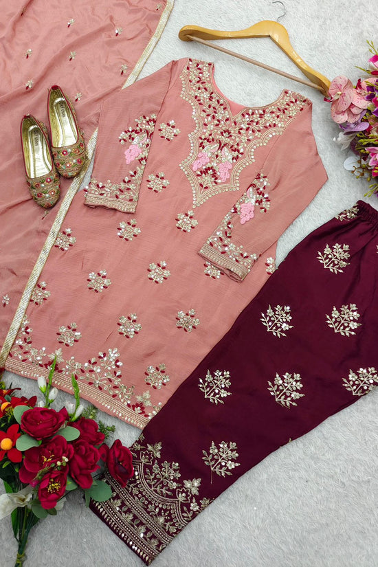 Pakistani Readymade Kurta with palazzo and Dupatta Set Salwar kameez