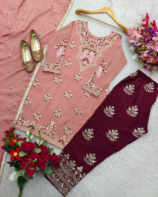 Pakistani Readymade Kurta with palazzo and Dupatta Set Salwar kameez