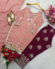 Pakistani Readymade Kurta with palazzo and Dupatta Set Salwar kameez