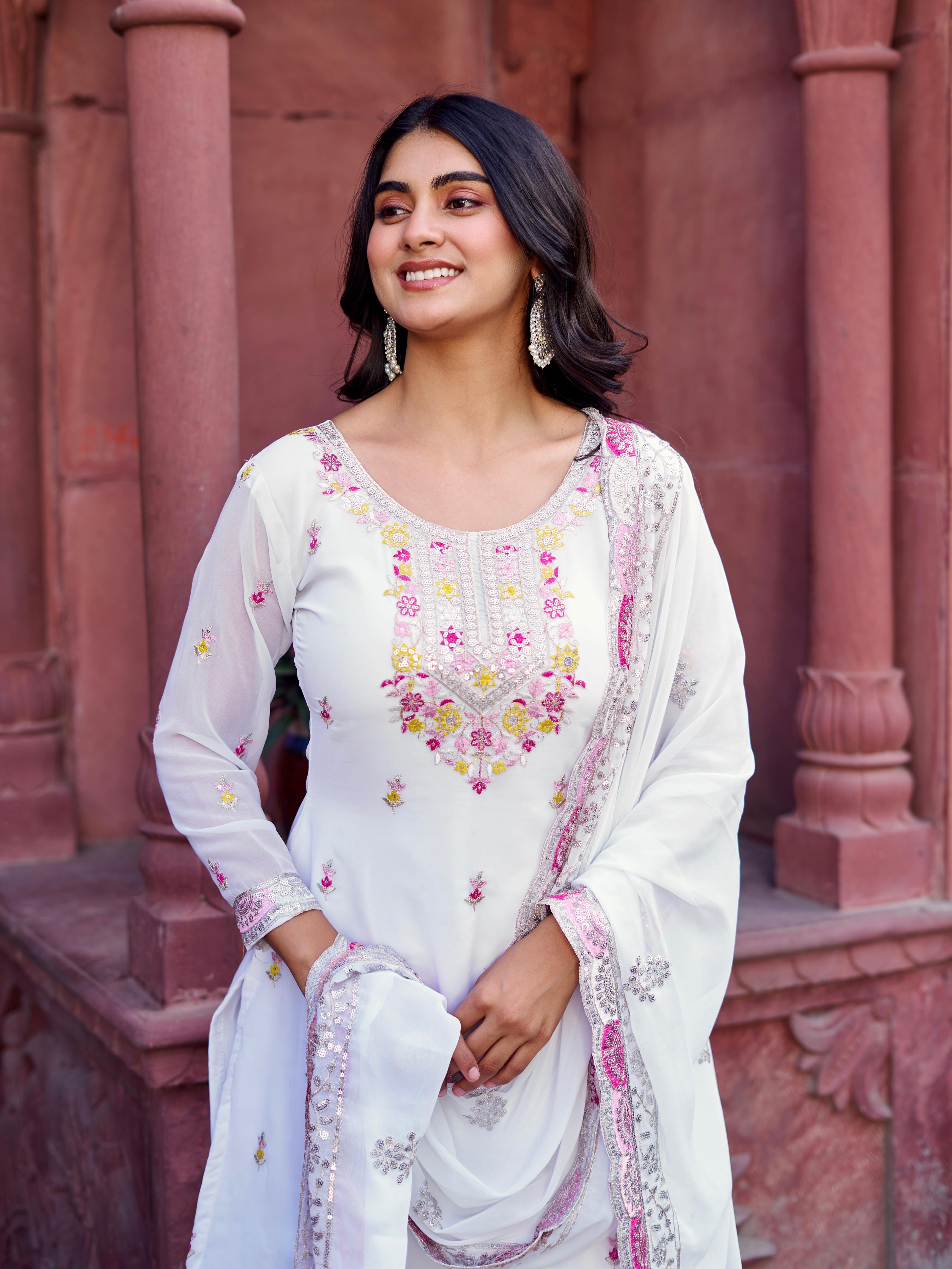 Pakistani Readymade Kurta with palazzo and Dupatta Set Salwar kameez