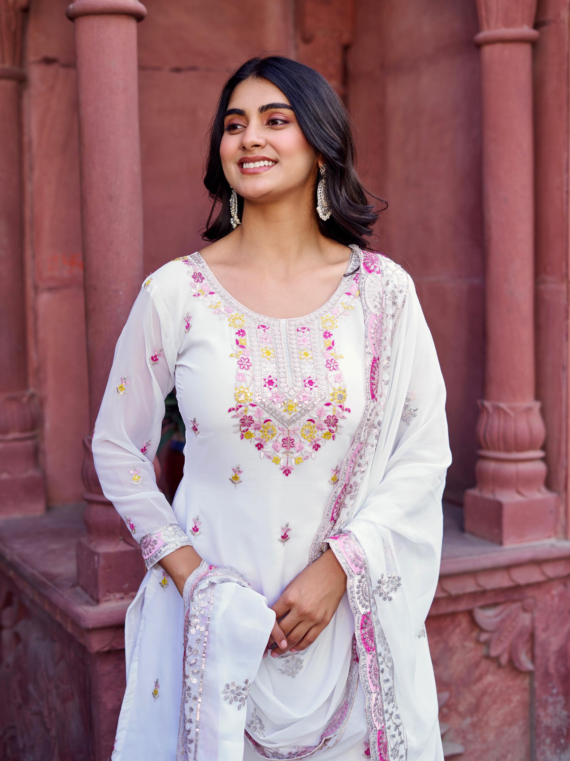 Pakistani Readymade Kurta with palazzo and Dupatta Set Salwar kameez