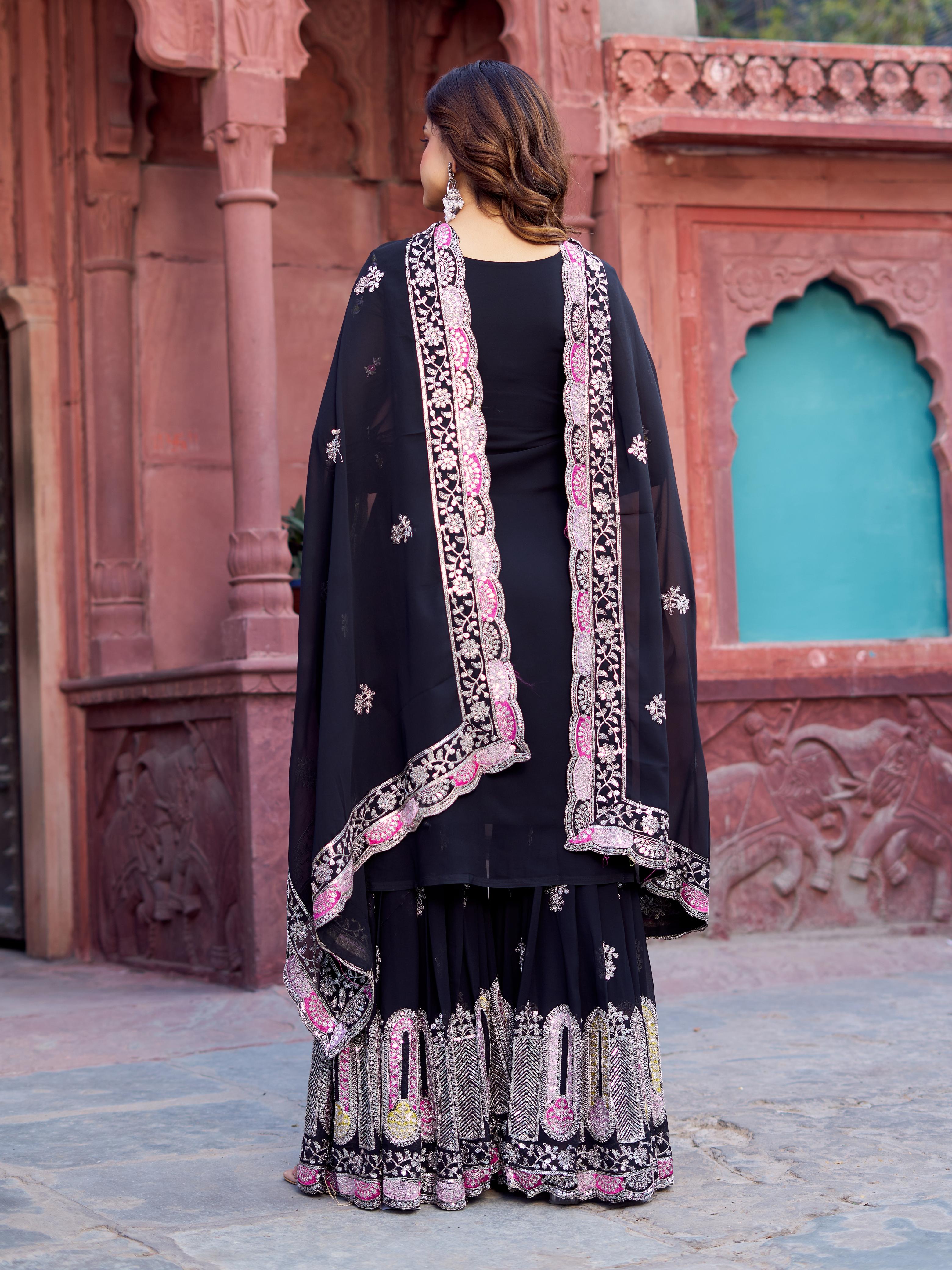 Pakistani Readymade Kurta with palazzo and Dupatta Set Salwar kameez
