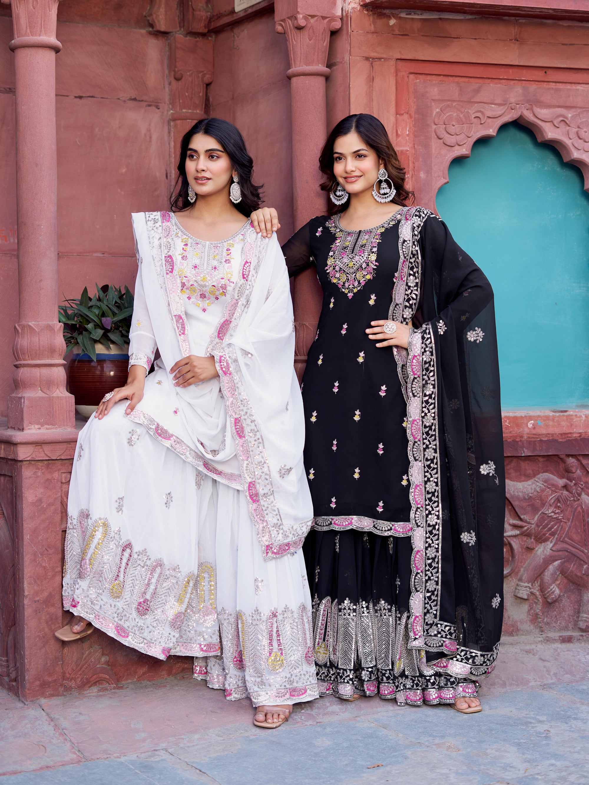 Pakistani Readymade Kurta with palazzo and Dupatta Set Salwar kameez