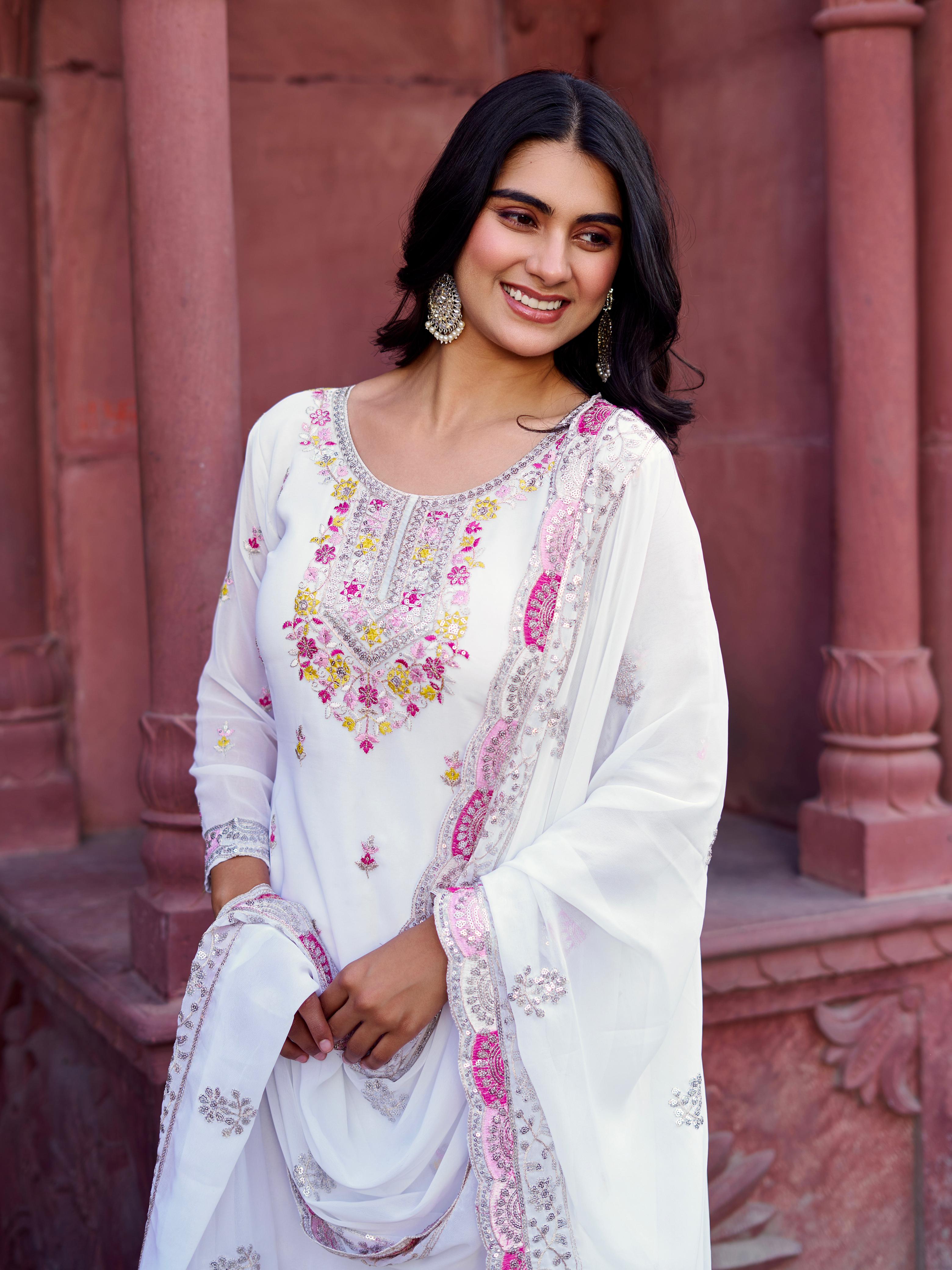 Pakistani Readymade Kurta with palazzo and Dupatta Set Salwar kameez