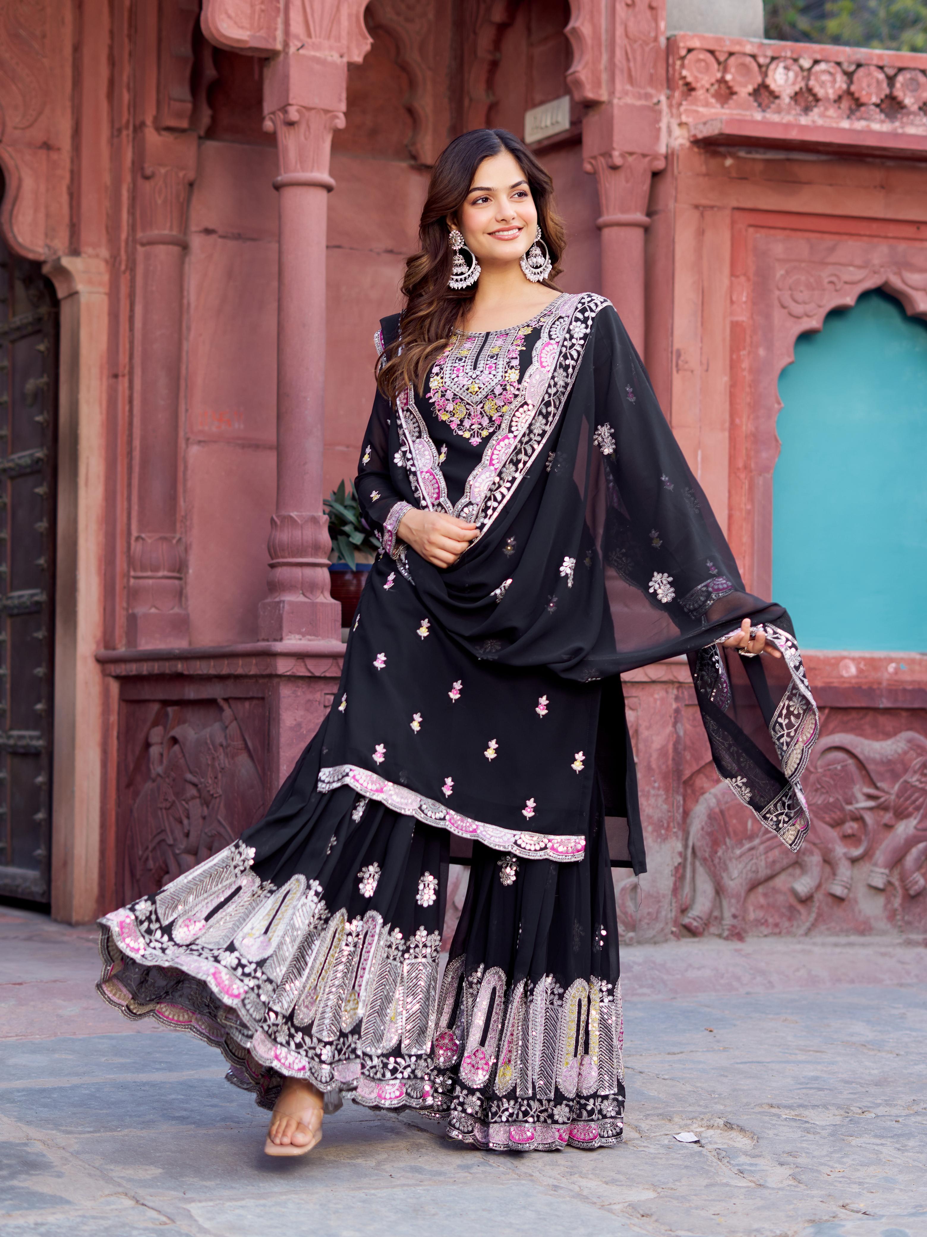 Pakistani Readymade Kurta with palazzo and Dupatta Set Salwar kameez