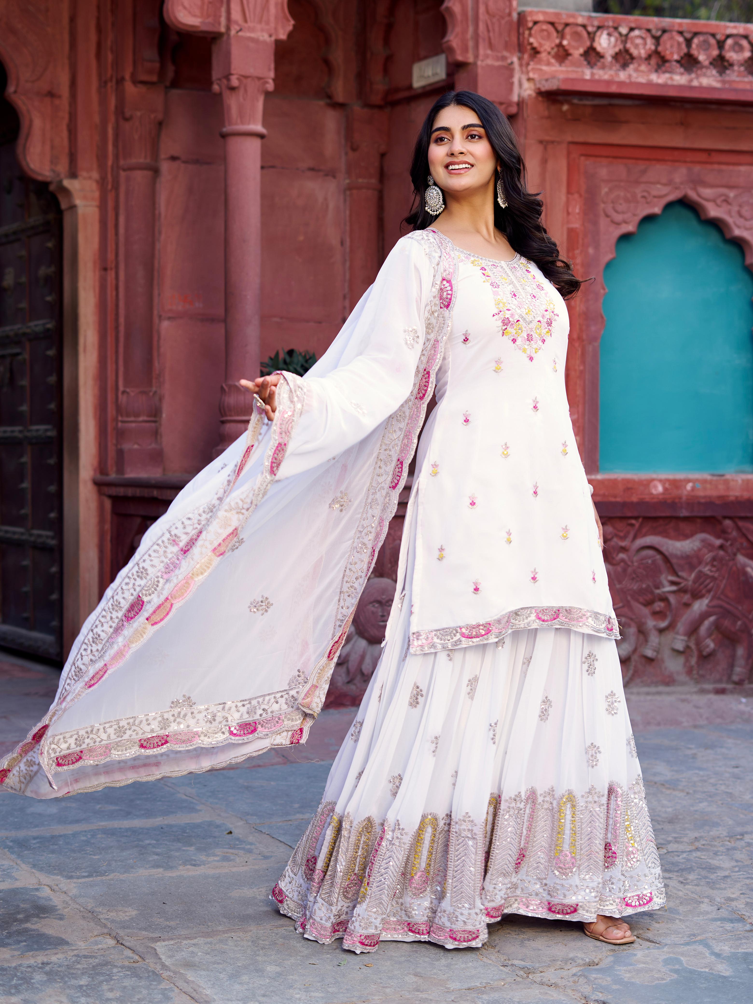 Pakistani Readymade Kurta with palazzo and Dupatta Set Salwar kameez