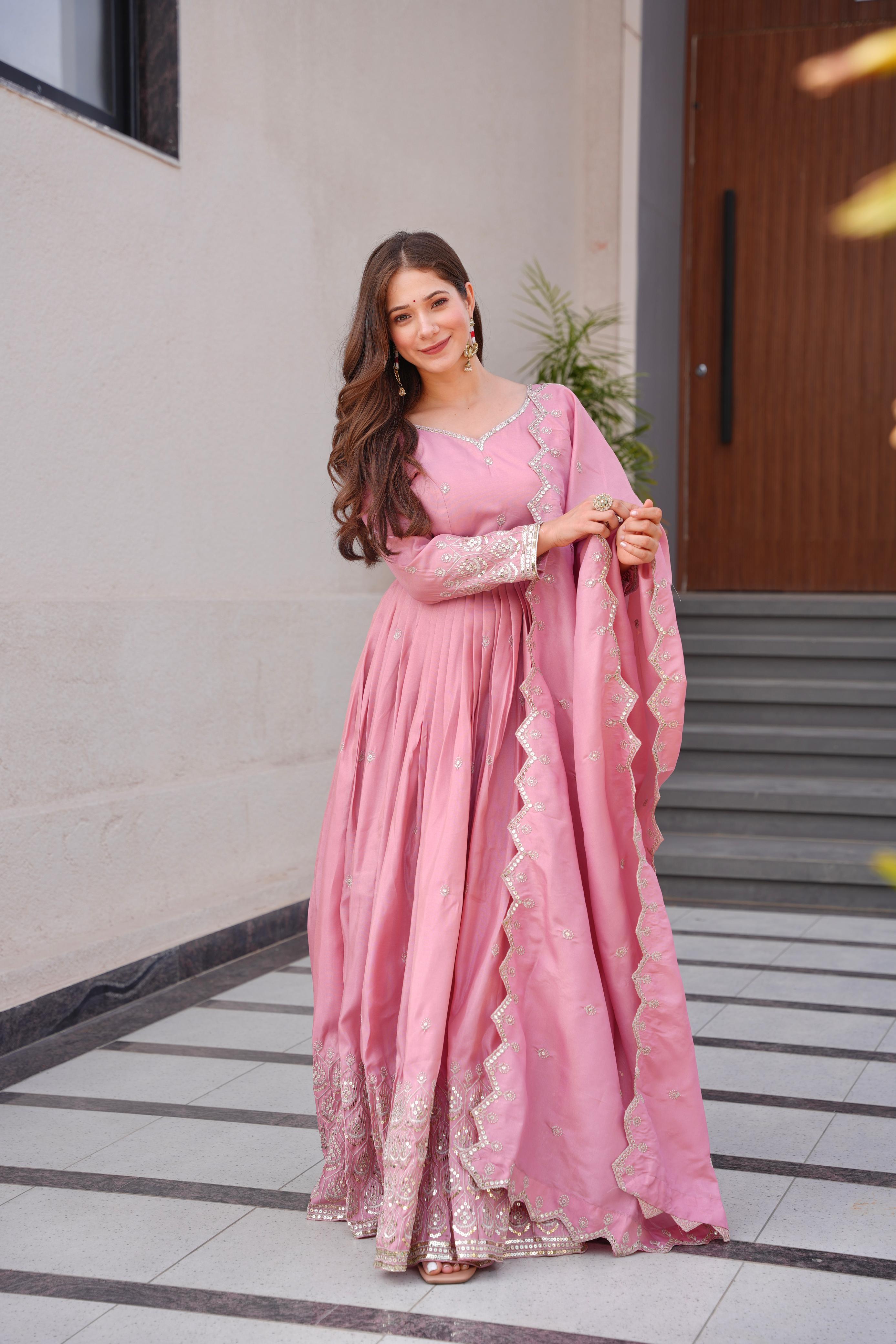 Anarkali with dupatta