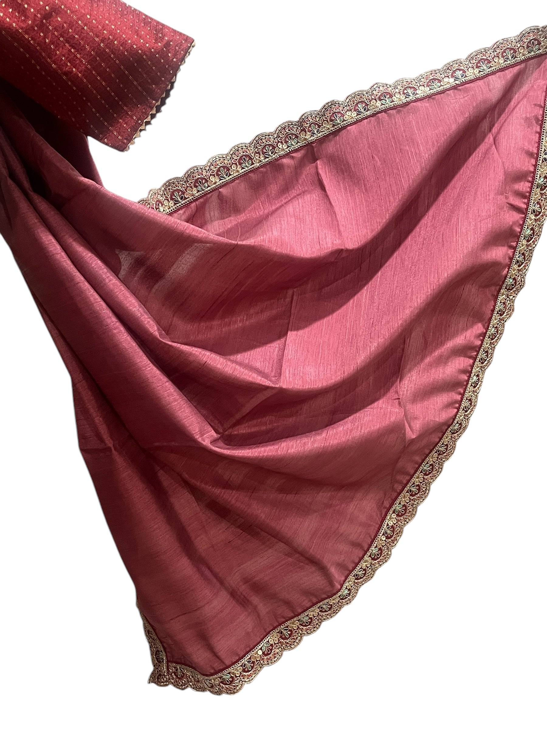 Generic Ta la hi Collections Elegant SpunSilk saree -Onion Pink/Talahi Collections