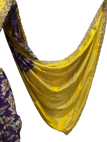 Generic Ta la hi Collections Elegant Dola Silk saree with running blouse- Purple/Talahi Collections