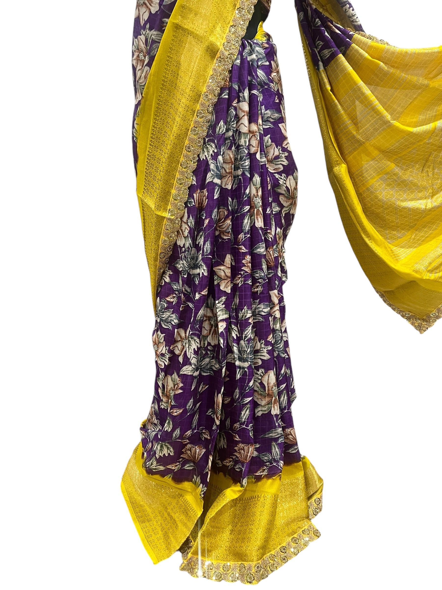 Generic Ta la hi Collections Elegant Dola Silk saree with running blouse- Purple/Talahi Collections