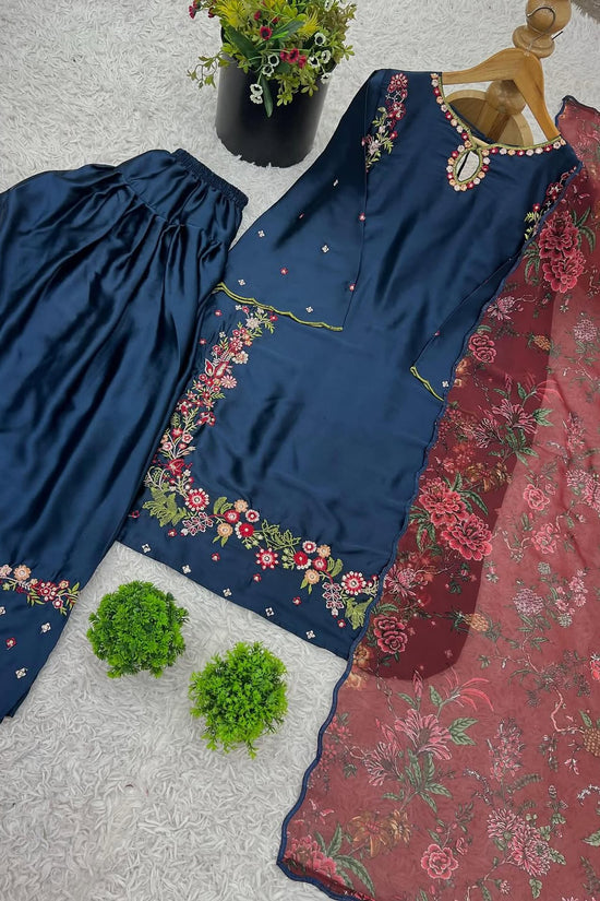 Pakistani Readymade Kurta with palazzo and Dupatta Set Salwar kameez
