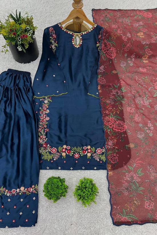 Pakistani Readymade Kurta with palazzo and Dupatta Set Salwar kameez