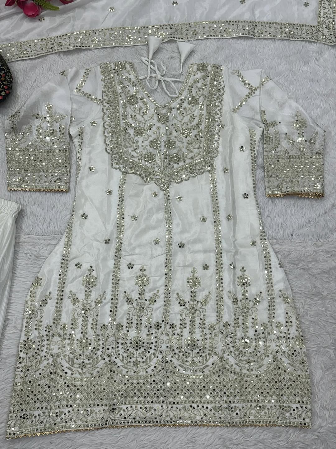 Pakistani Readymade Kurta with palazzo and Dupatta Set Salwar kameez