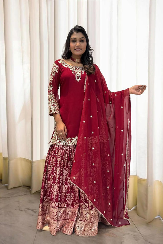 Pakistani Readymade Kurta with palazzo and Dupatta Set Salwar kameez