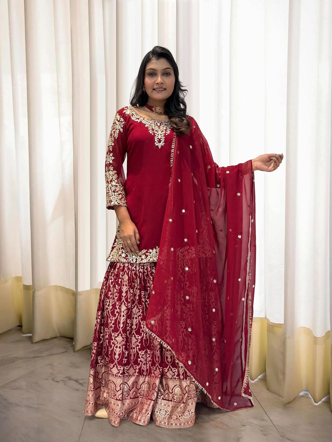 Pakistani Readymade Kurta with palazzo and Dupatta Set Salwar kameez
